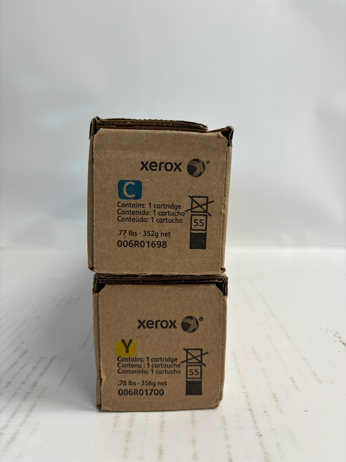 2 Genuine Xerox AltaLink C8030,C8035,C8045 Cyan & Yel Toner 006R01698, 006R01700