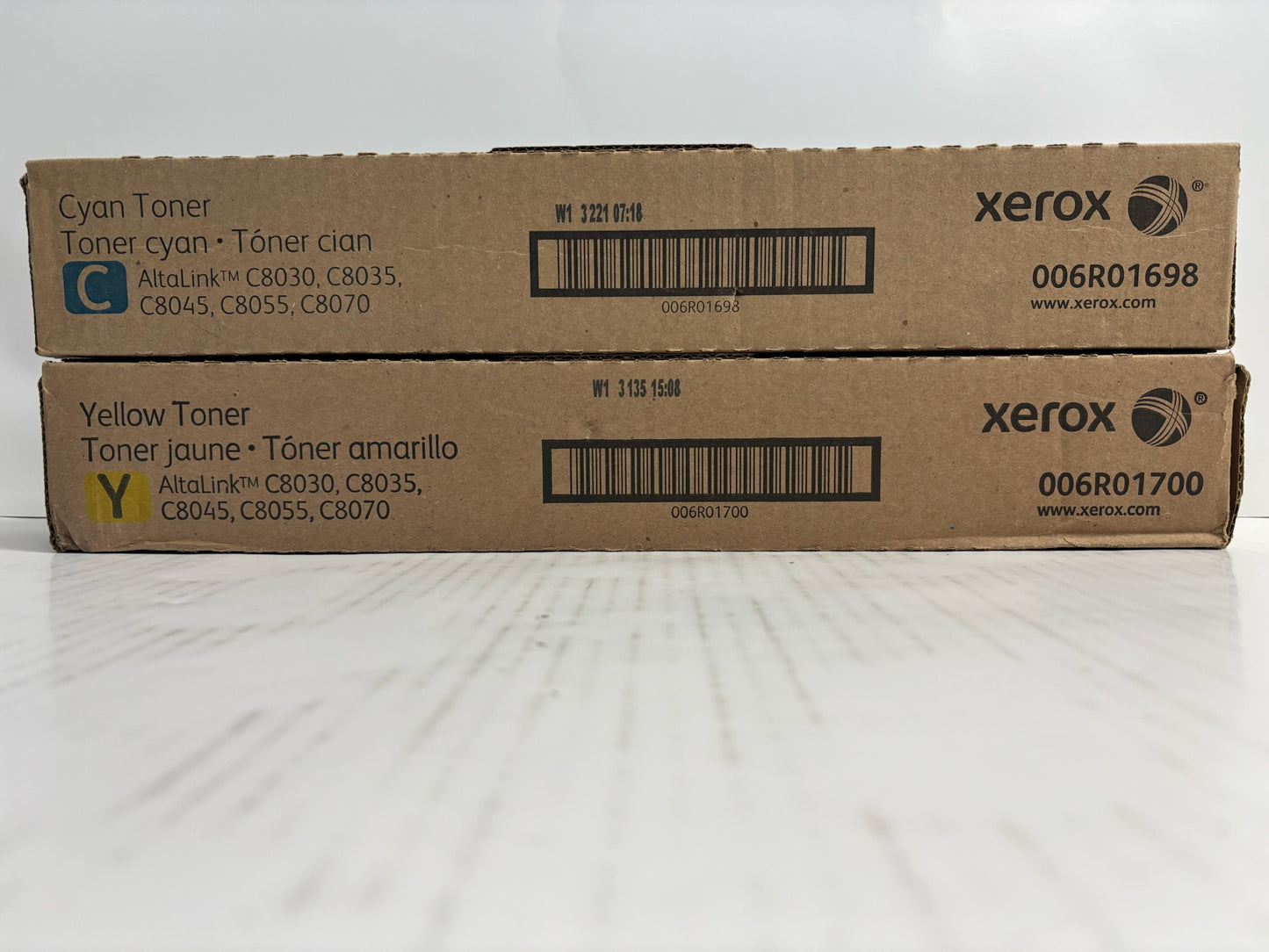 2 Genuine Xerox AltaLink C8030,C8035,C8045 Cyan & Yel Toner 006R01698, 006R01700
