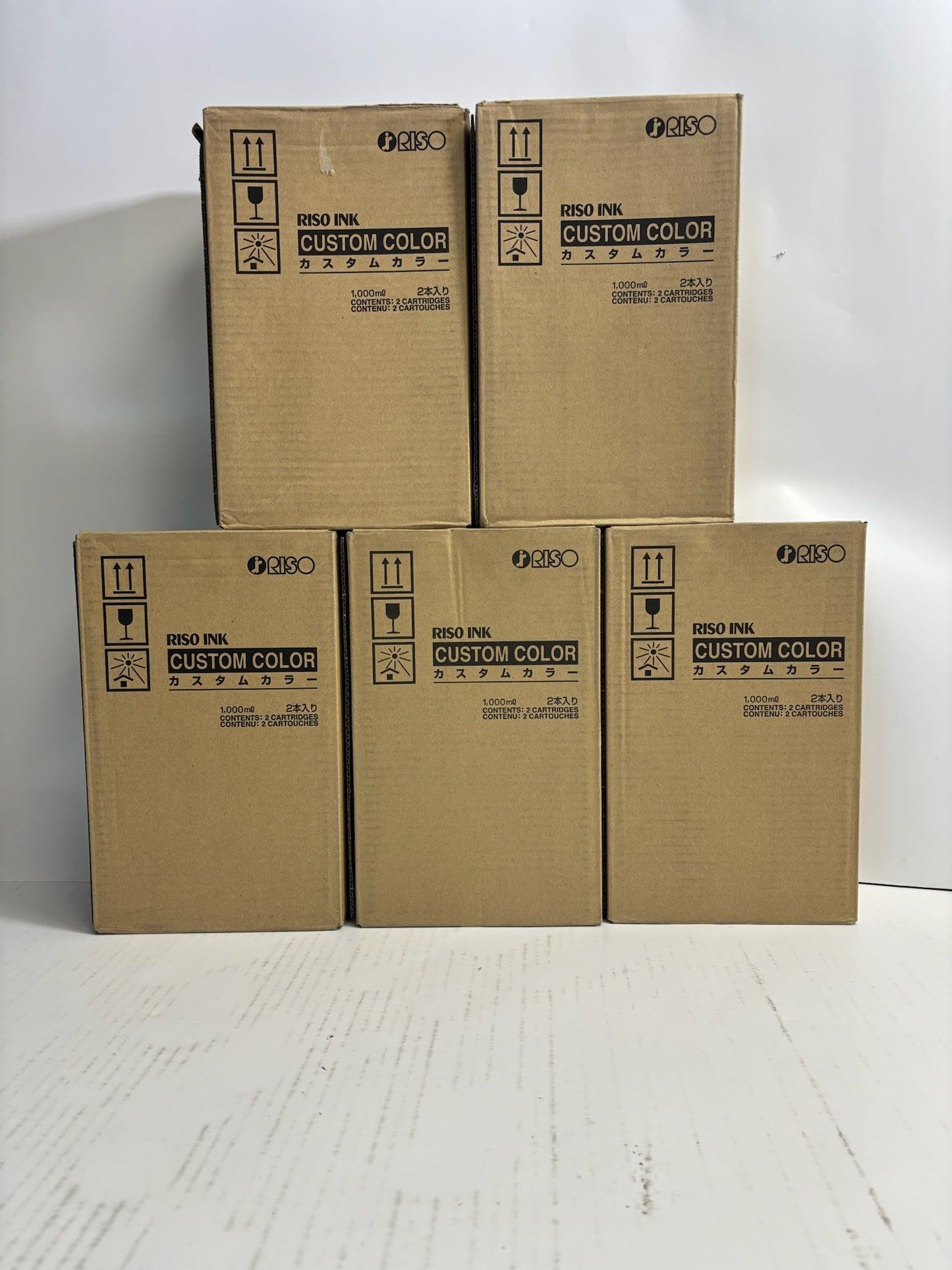 5 OEM Riso EZ 220,390 Y,PR,Ora,Green CustomColor Ink S-7404,12,16,35,36