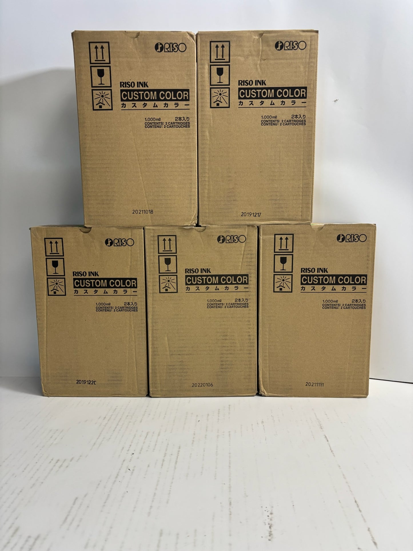 5 OEM Riso EZ 220,390 Y,PR,Ora,Green CustomColor Ink S-7404,12,16,35,36