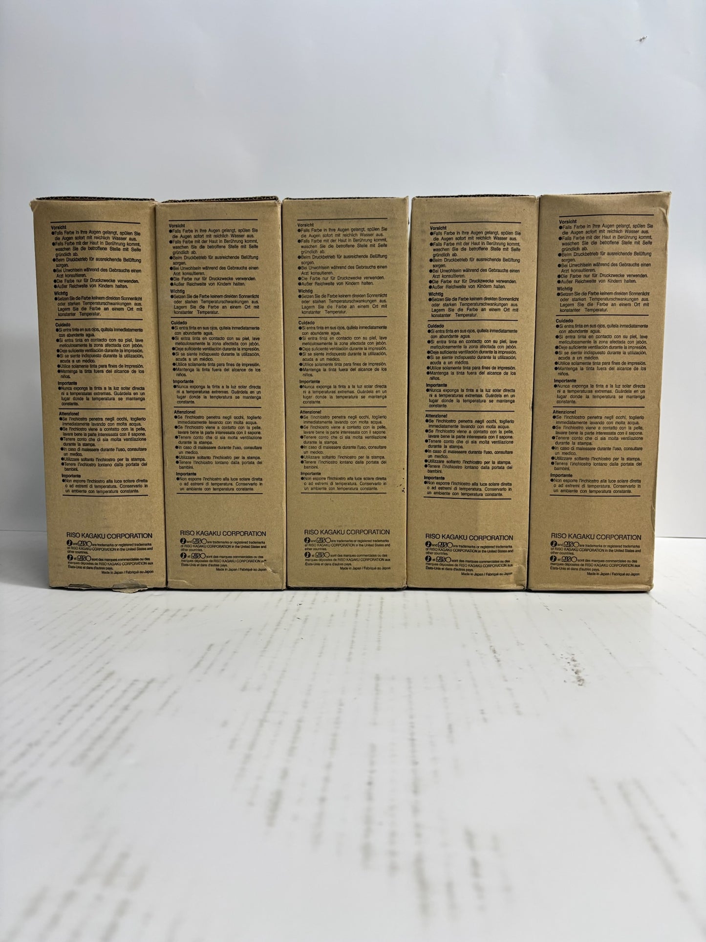 5 OEM Riso EZ 220,390 Y,PR,Ora,Green CustomColor Ink S-7404,12,16,35,36