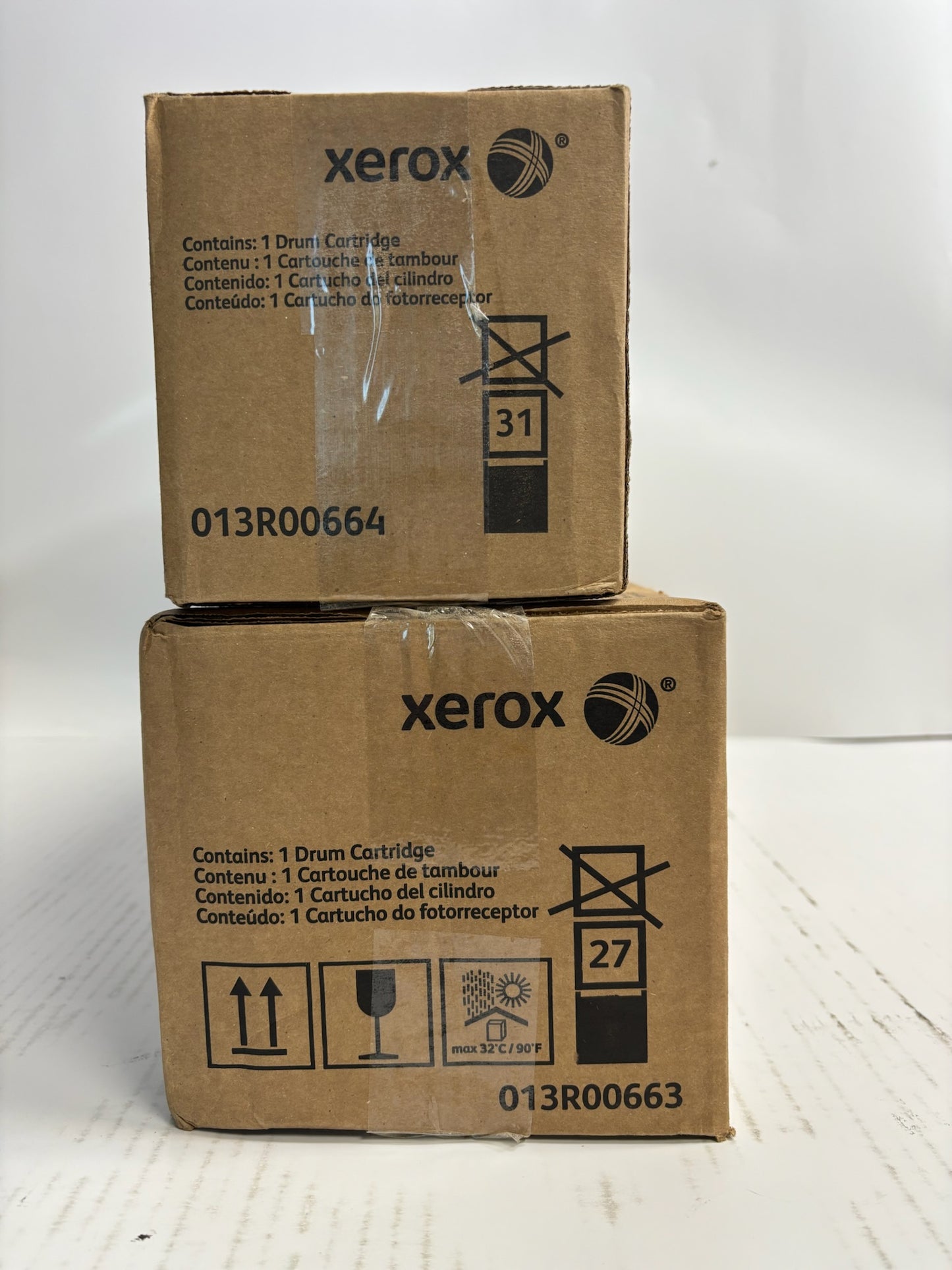 2 Genuine Xerox C550,560,570,C60,C70 Color & Black Drum 013R00663,013R00664