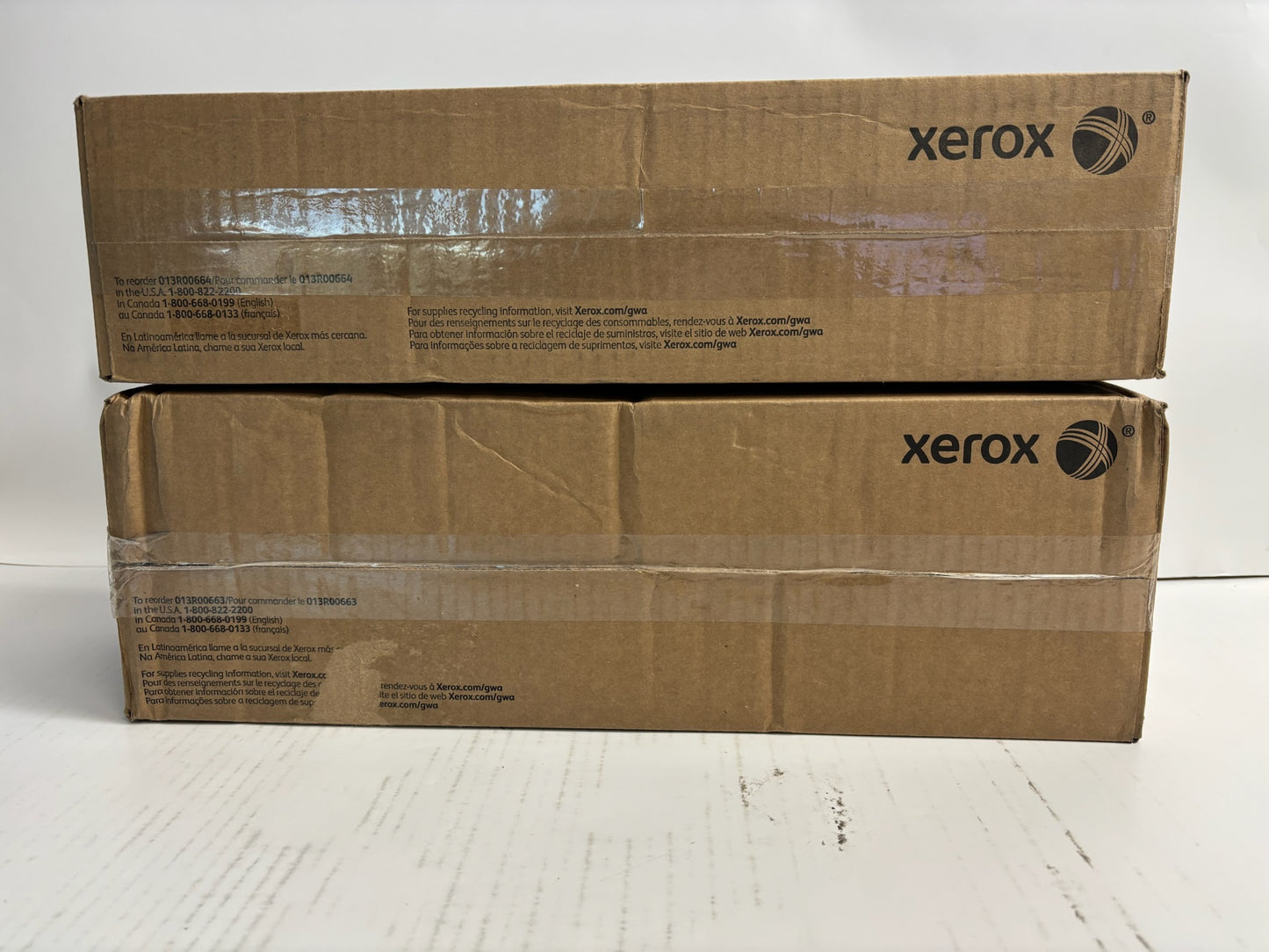 2 Genuine Xerox C550,560,570,C60,C70 Color & Black Drum 013R00663,013R00664