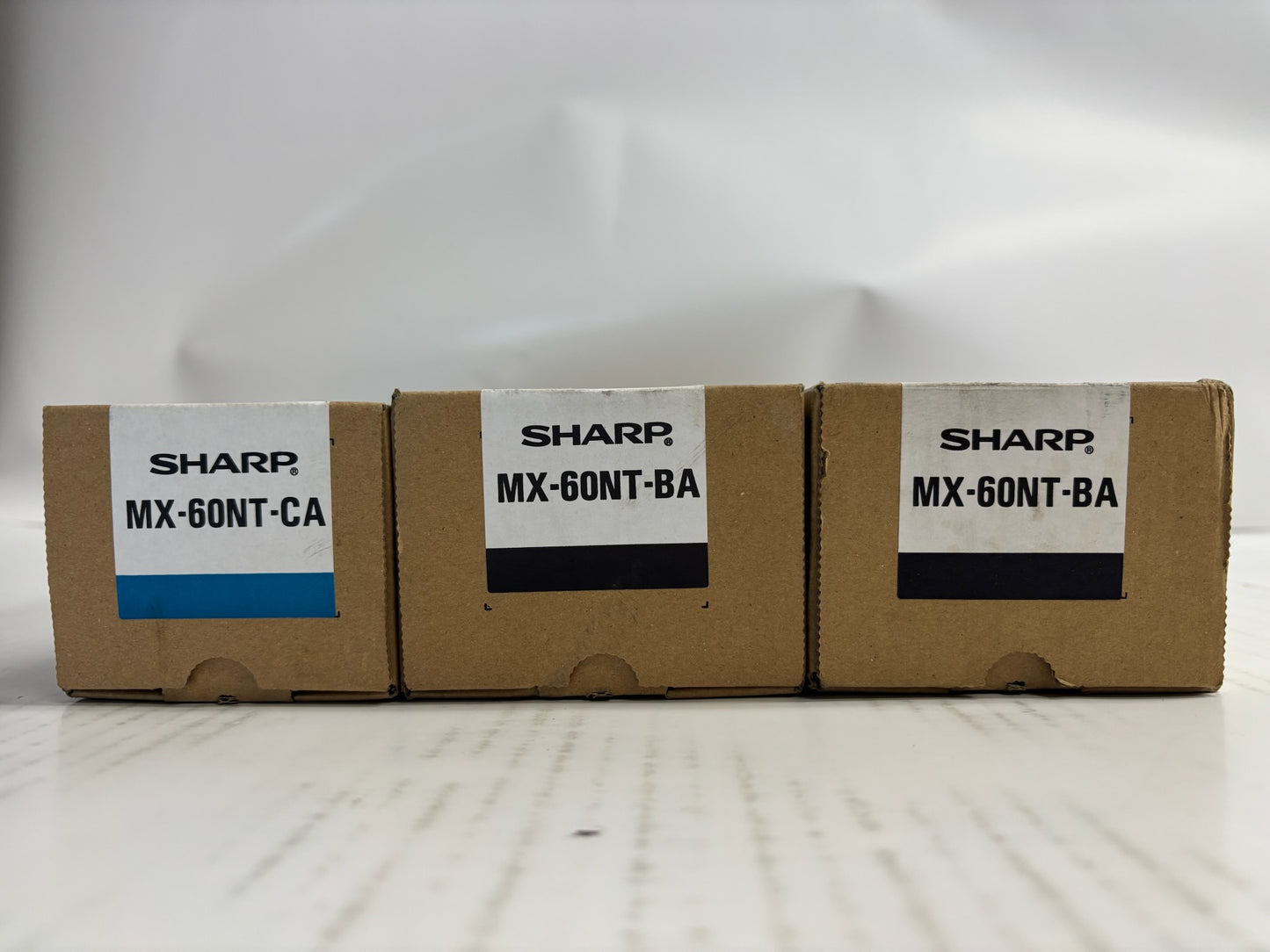3 Genuine Sharp MX 2630,3050,3570,5070 Cyan & Black Toner MX-60NT-CA, MX-60NT-BA