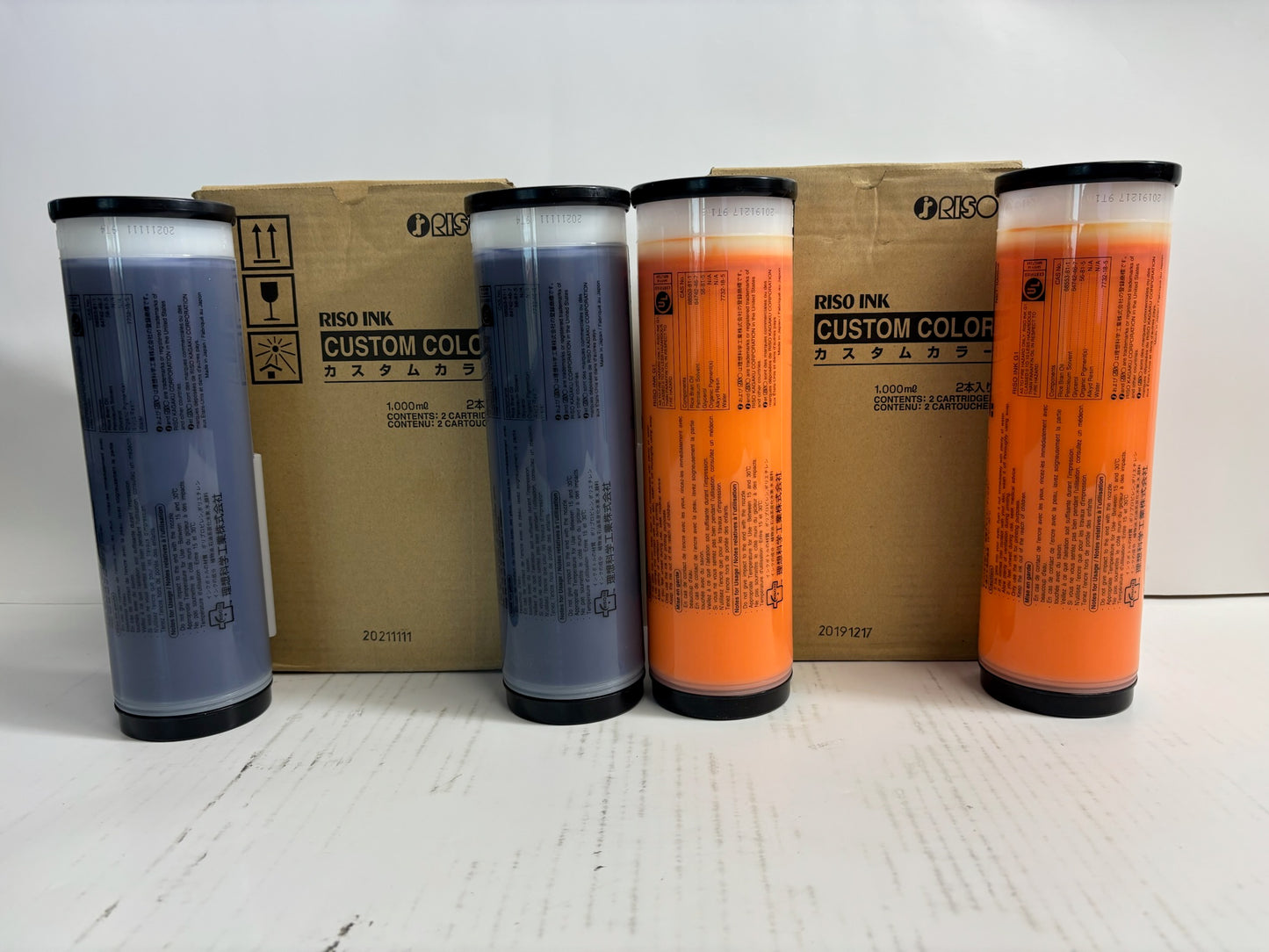 5 OEM Riso EZ 220,390 Y,PR,Ora,Green CustomColor Ink S-7404,12,16,35,36