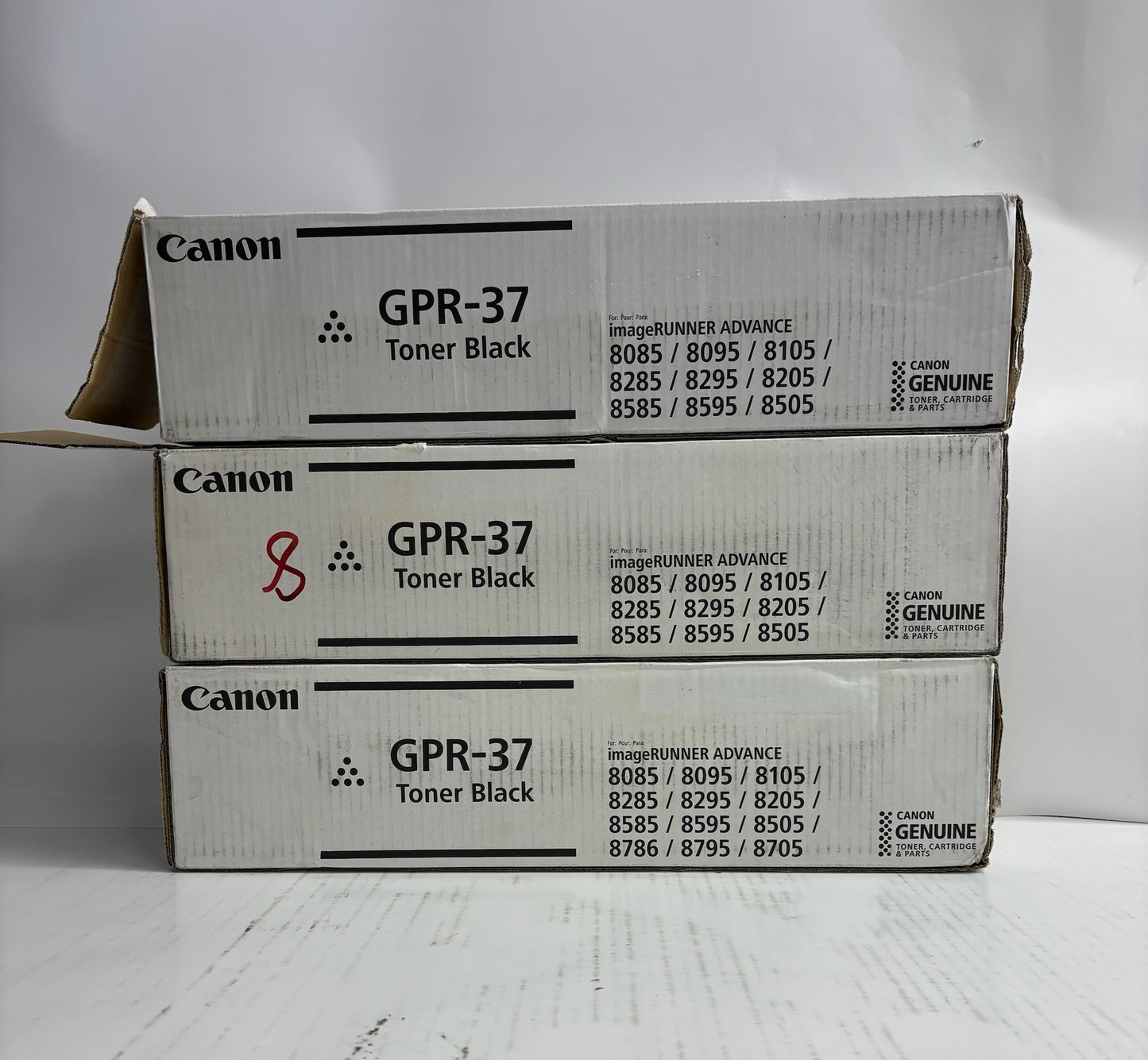 3 Open Genuine Canon iRA 8085,8095,8505,8285 Black Toners GPR-37, 3764B003AA