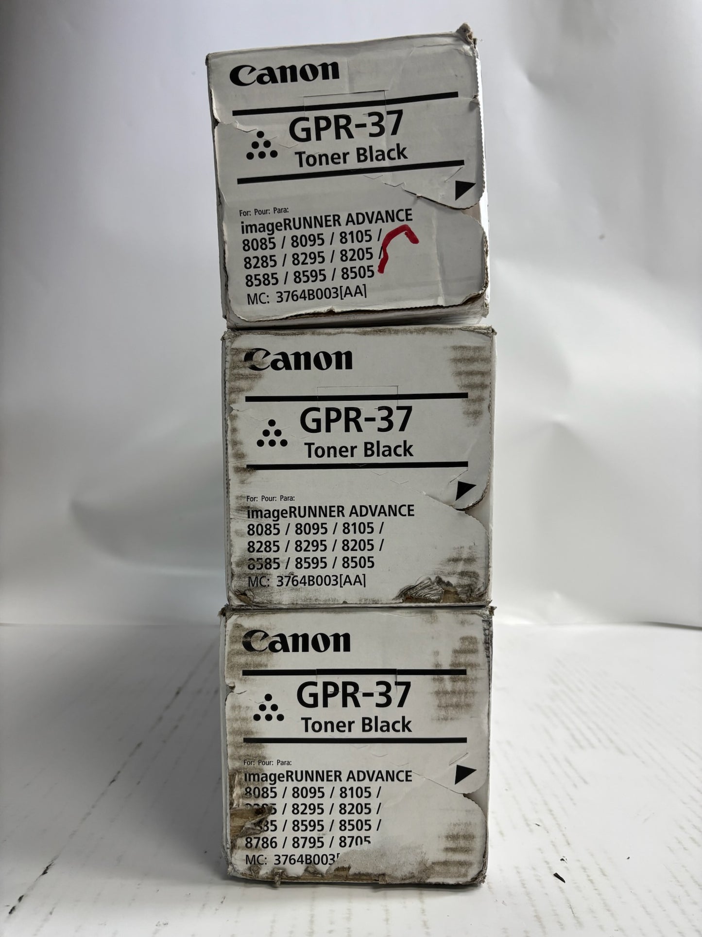 3 Open Genuine Canon iRA 8085,8095,8505,8285 Black Toners GPR-37, 3764B003AA