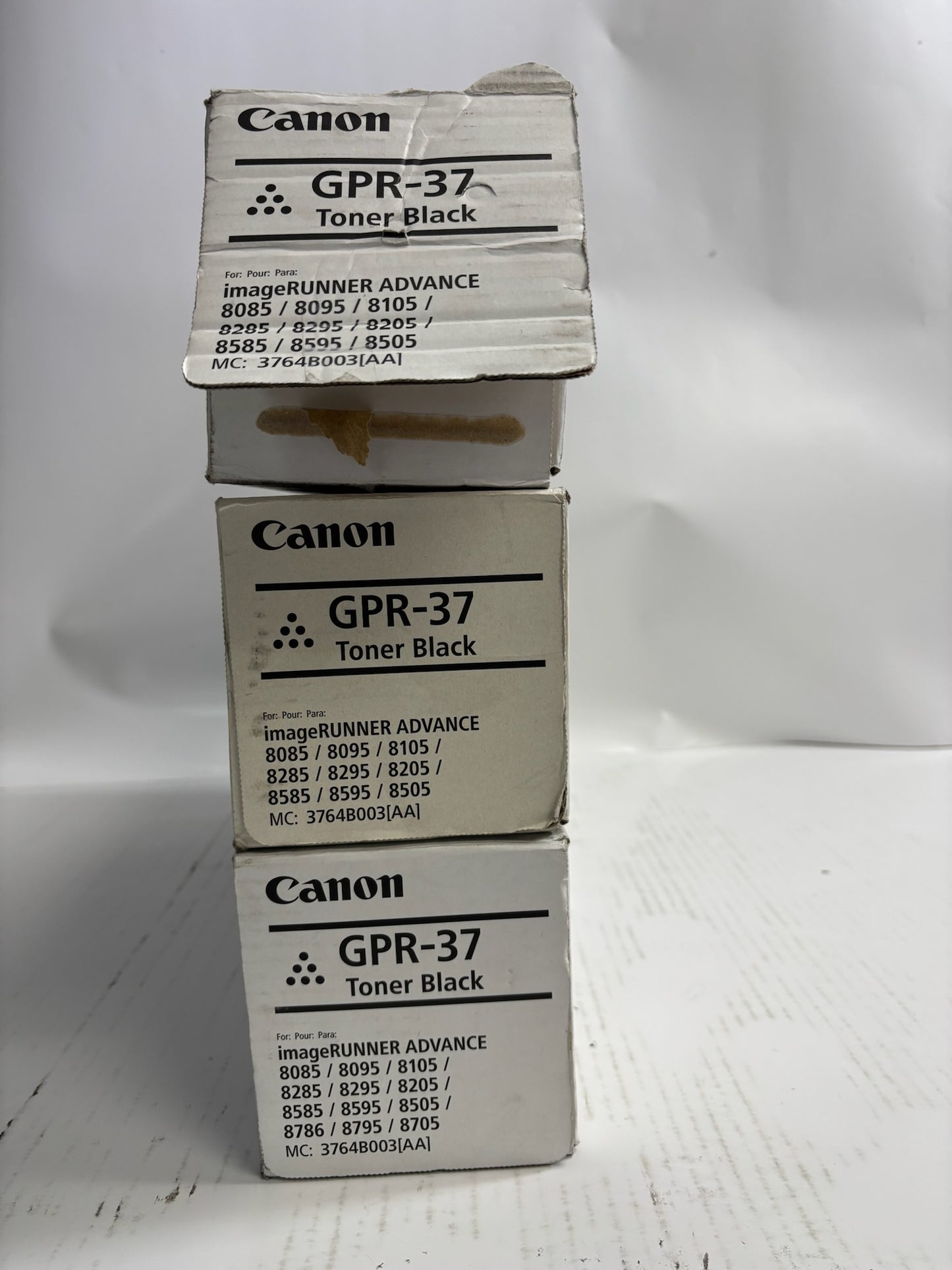 3 Open Genuine Canon iRA 8085,8095,8505,8285 Black Toners GPR-37, 3764B003AA