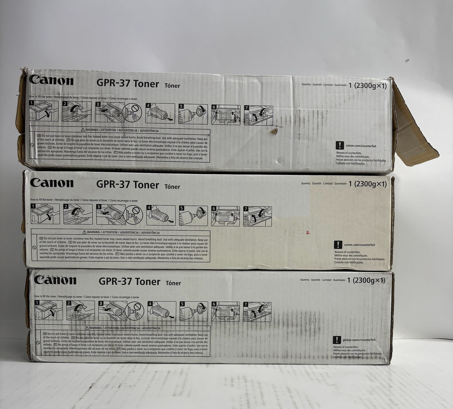 3 Open Genuine Canon iRA 8085,8095,8505,8285 Black Toners GPR-37, 3764B003AA