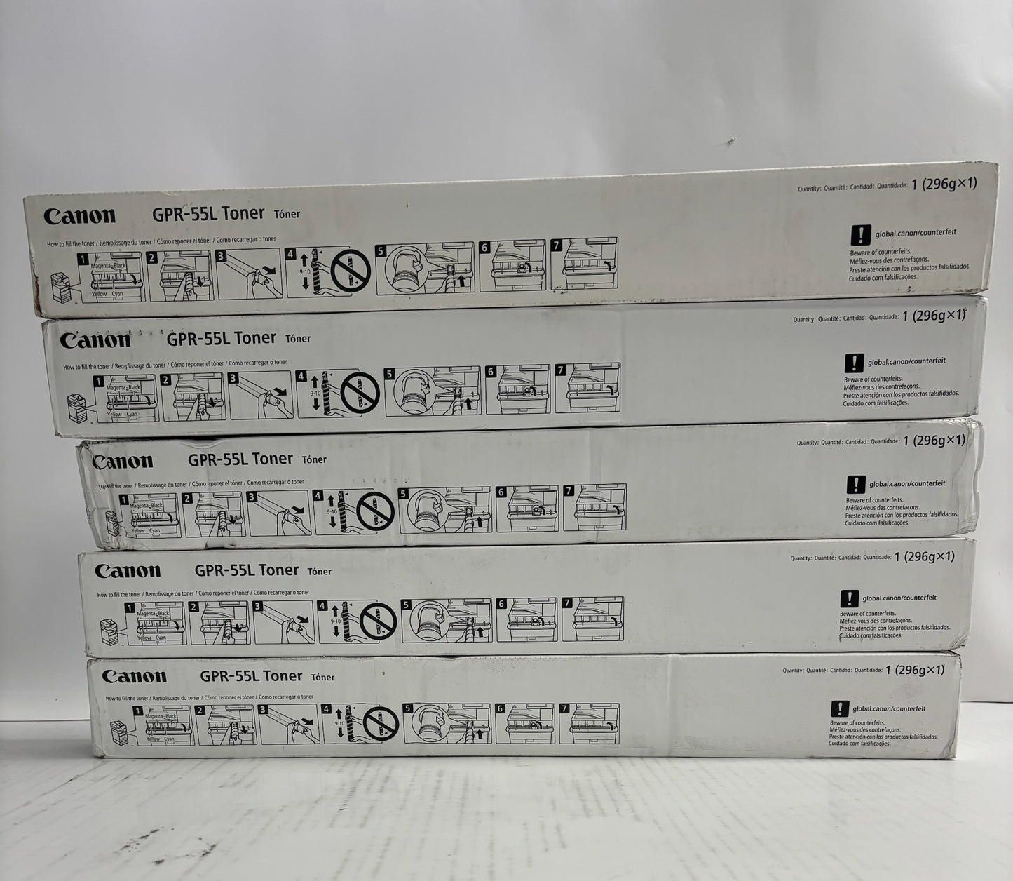 5 Genuine Canon iR ADV C5535i,C5535i II CCCMM Toners GPR-55L(No Yellow or Black)