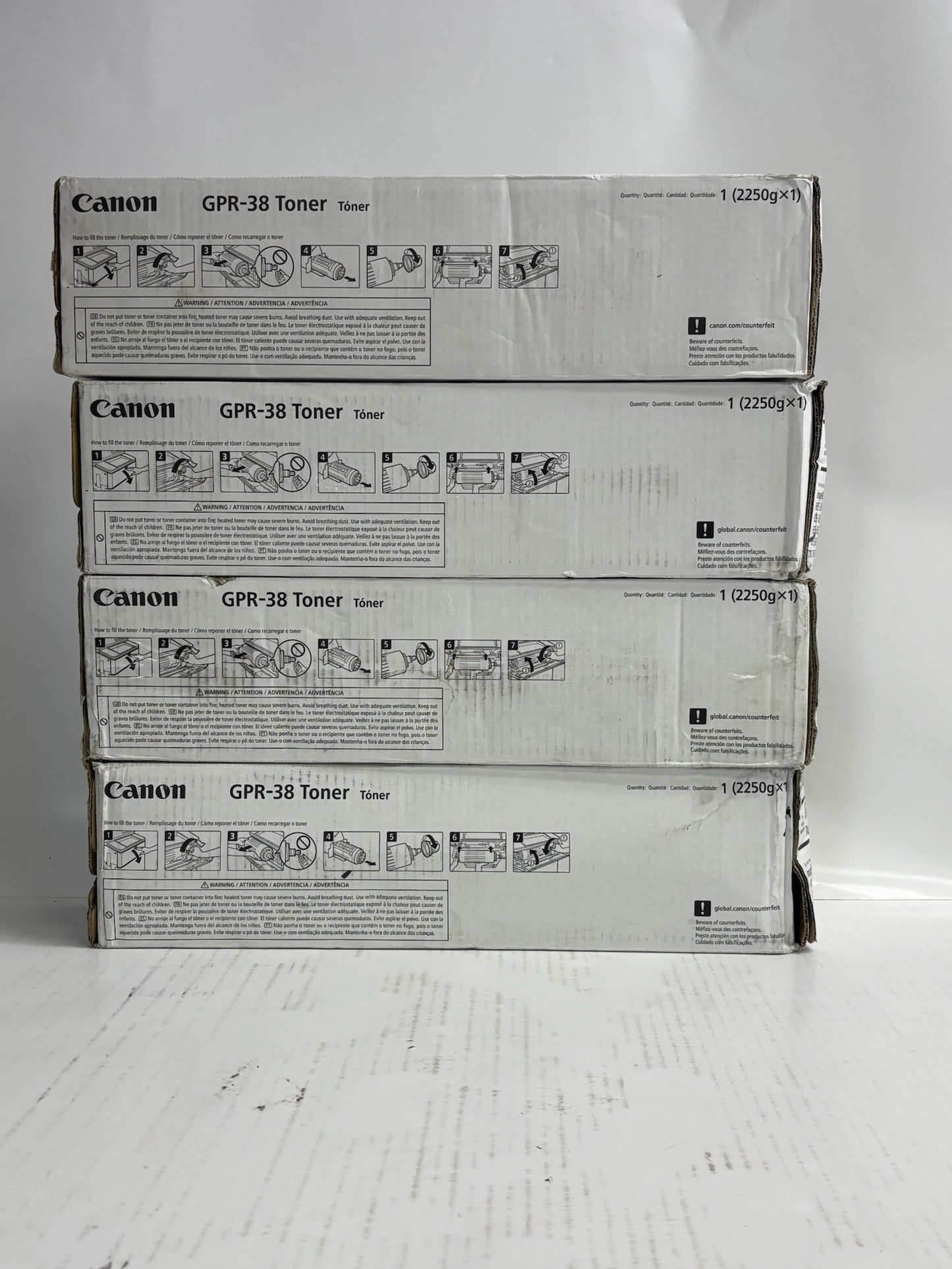 4 Genuine Canon iR ADV 6055,6065,6765 Black Toner GPR-38, GPR38 (3 New & 1 Open)