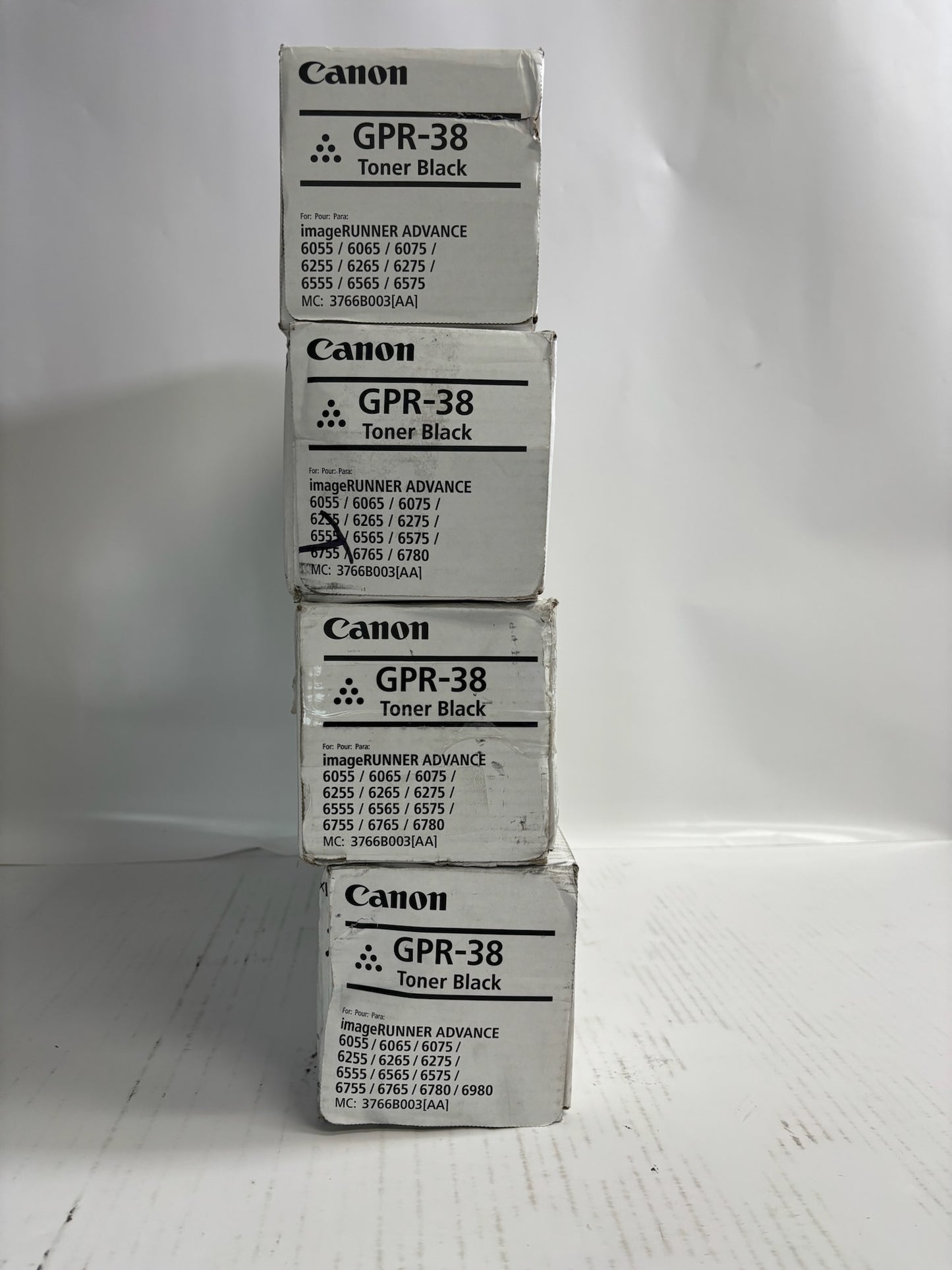 4 Genuine Canon iR ADV 6055,6065,6765 Black Toner GPR-38, GPR38 (3 New & 1 Open)