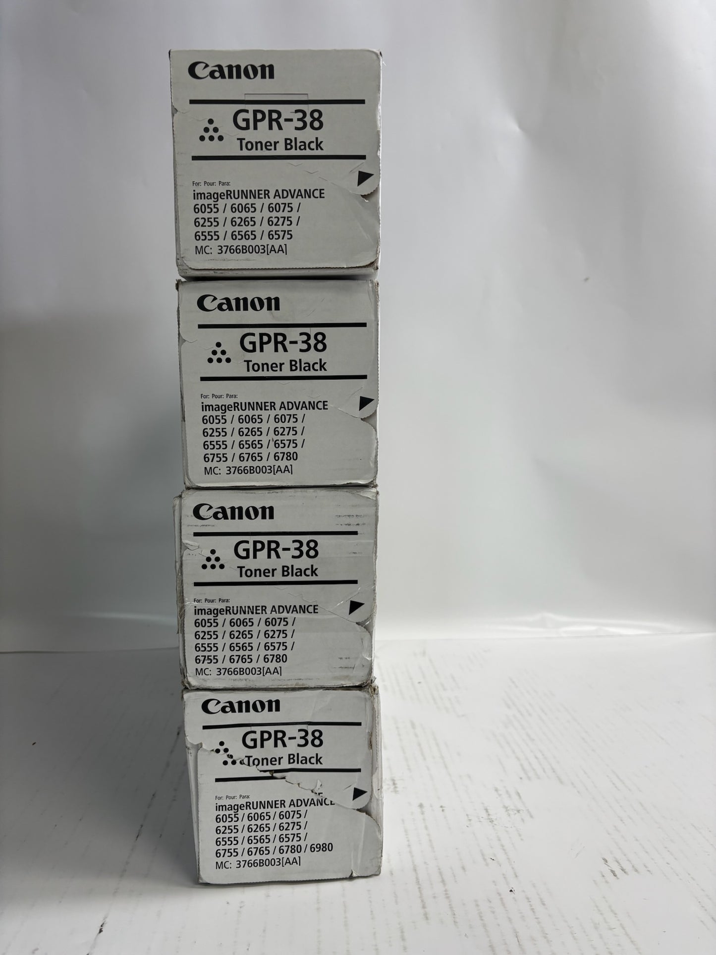 4 Genuine Canon iR ADV 6055,6065,6765 Black Toner GPR-38, GPR38 (3 New & 1 Open)