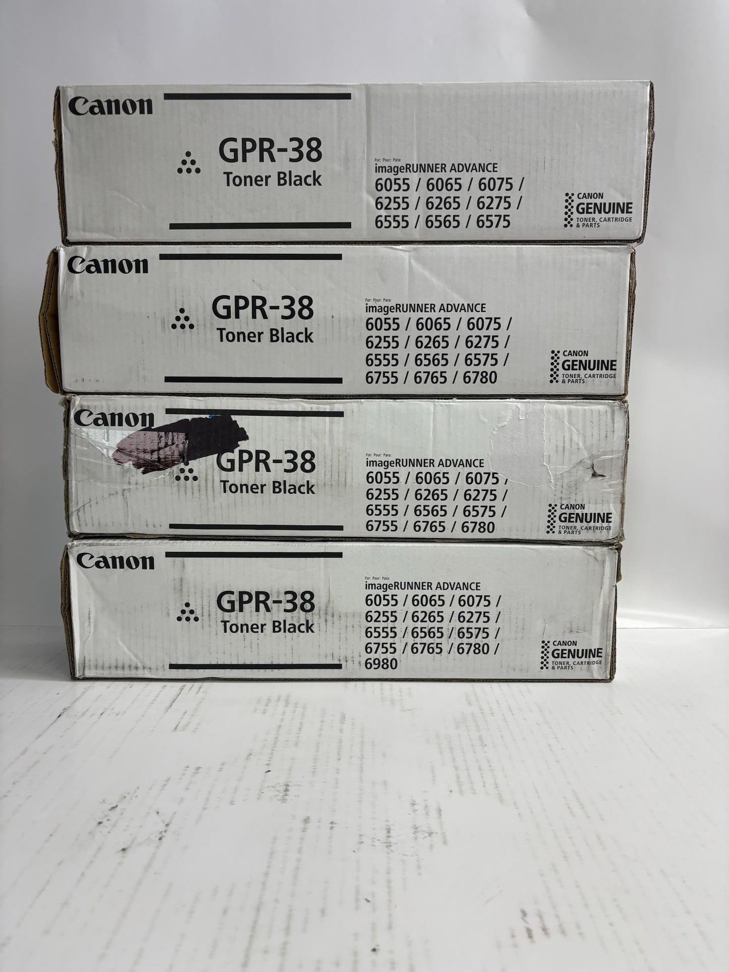 4 Genuine Canon iR ADV 6055,6065,6765 Black Toner GPR-38, GPR38 (3 New & 1 Open)