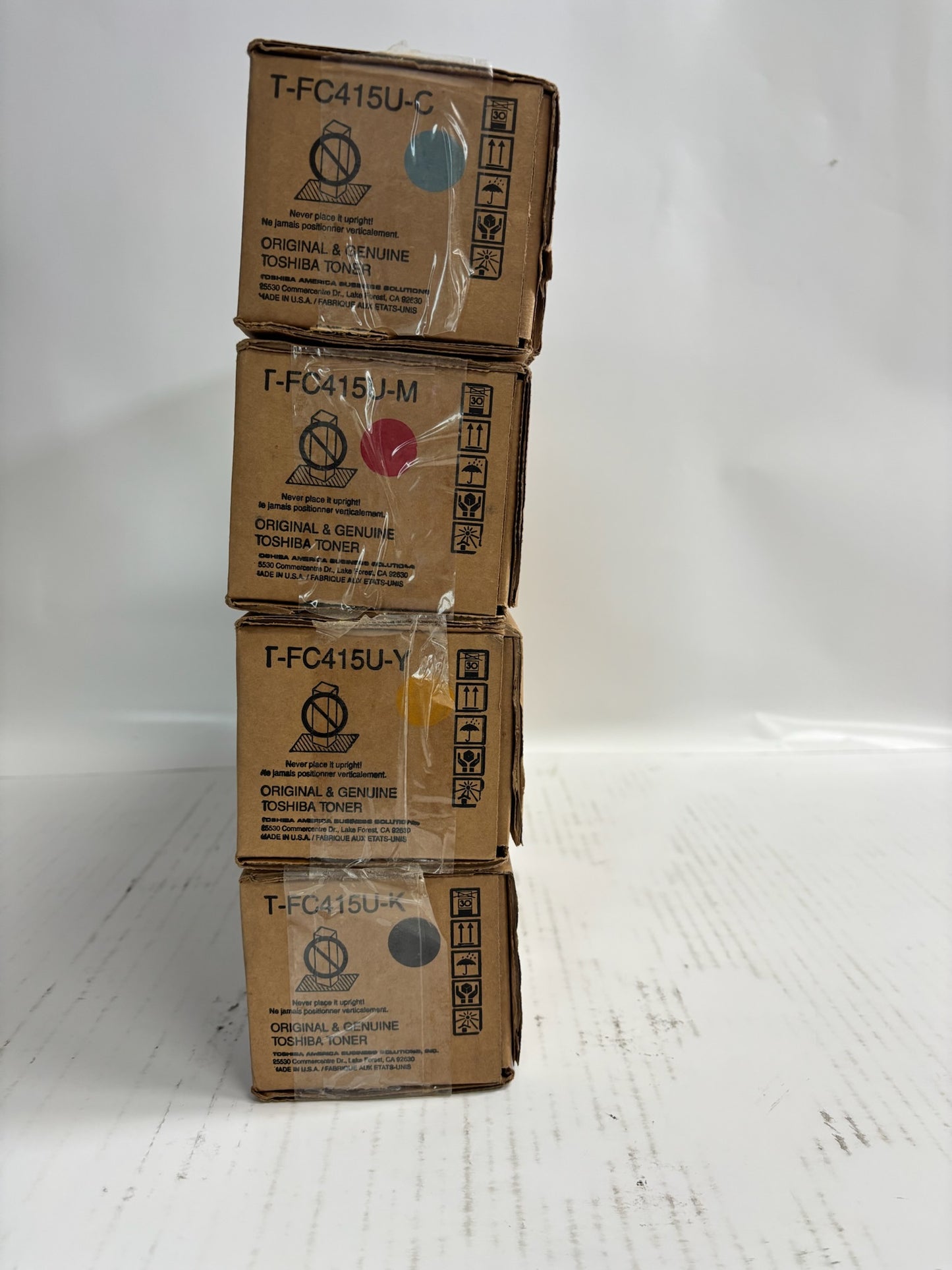 4 New Genuine Toshiba 2515AC, 3015AC, 3515AC,4515AC CMYK T-FC415U Toners