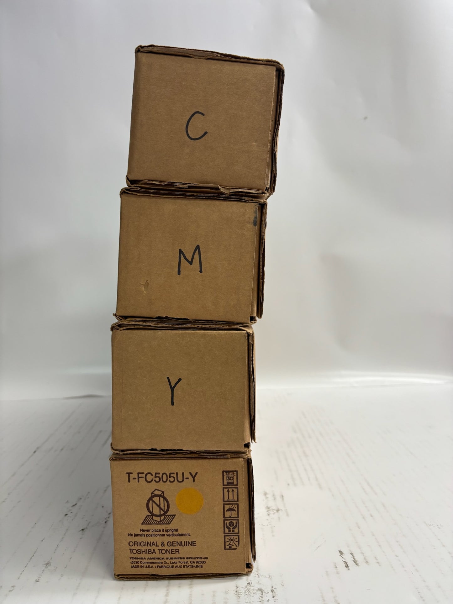 4 Genuine Toshiba e-STUDIO 2505AC,3005AC CMYY T-FC505U Toners (No Black)