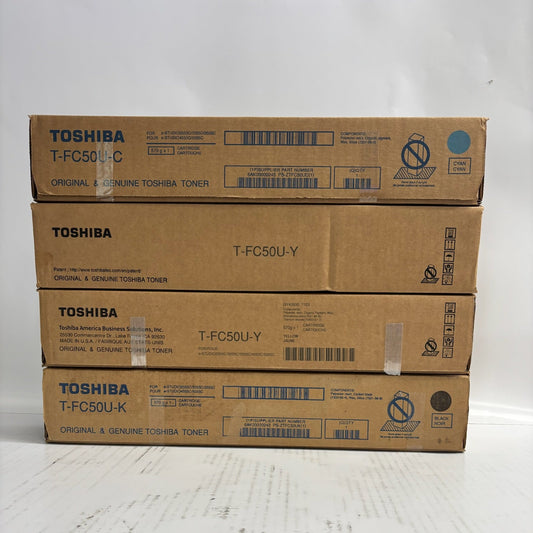 4 OEM Toshiba es2555C,3055C,C4555C Cyan, Yellow & Black T-FC50U CYYK Toners
