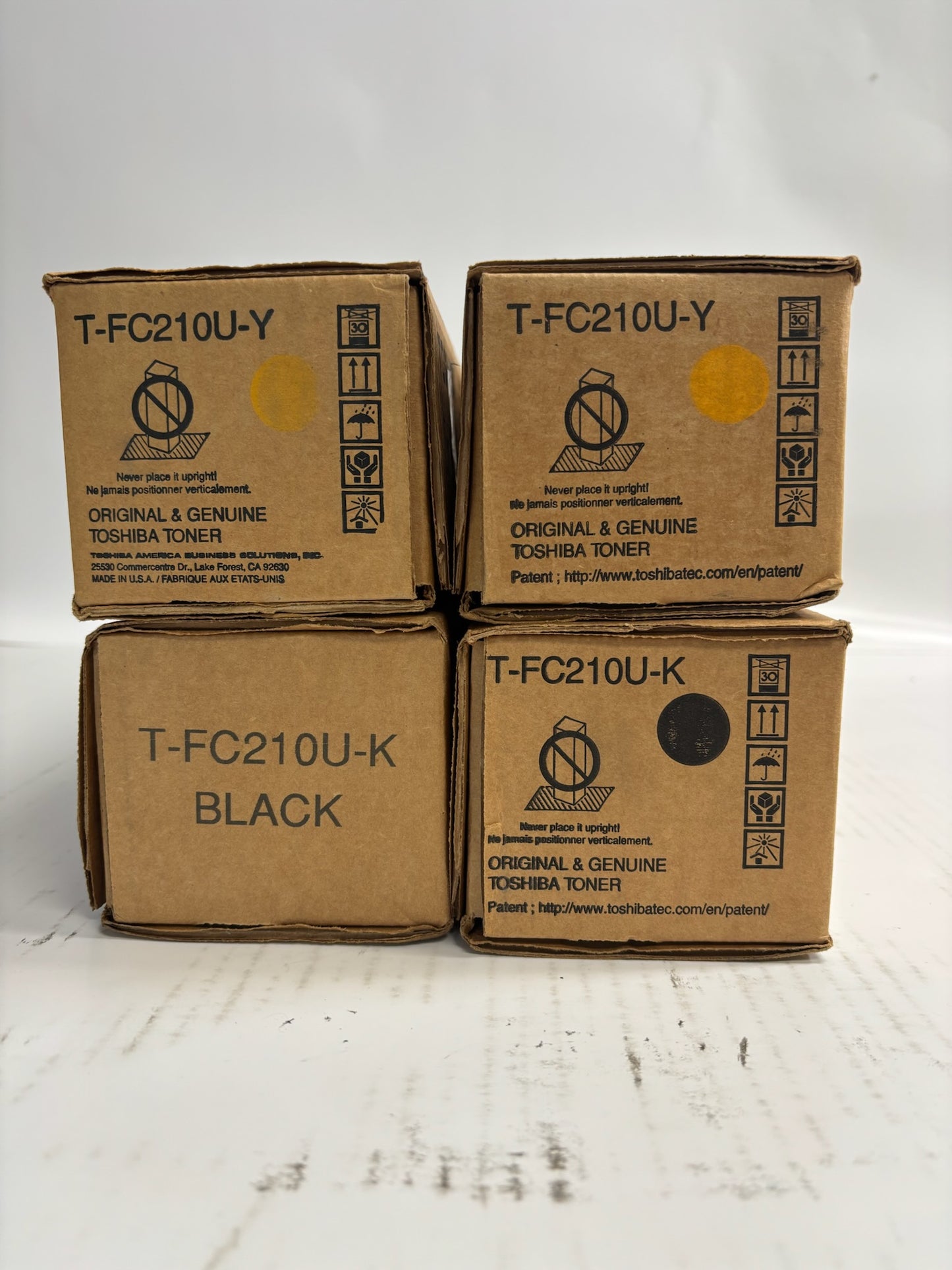 4 Genuine Toshiba eStudio 2010AC,2510AC YYKK Toner T-FC210U (No Cyan Or Magenta)