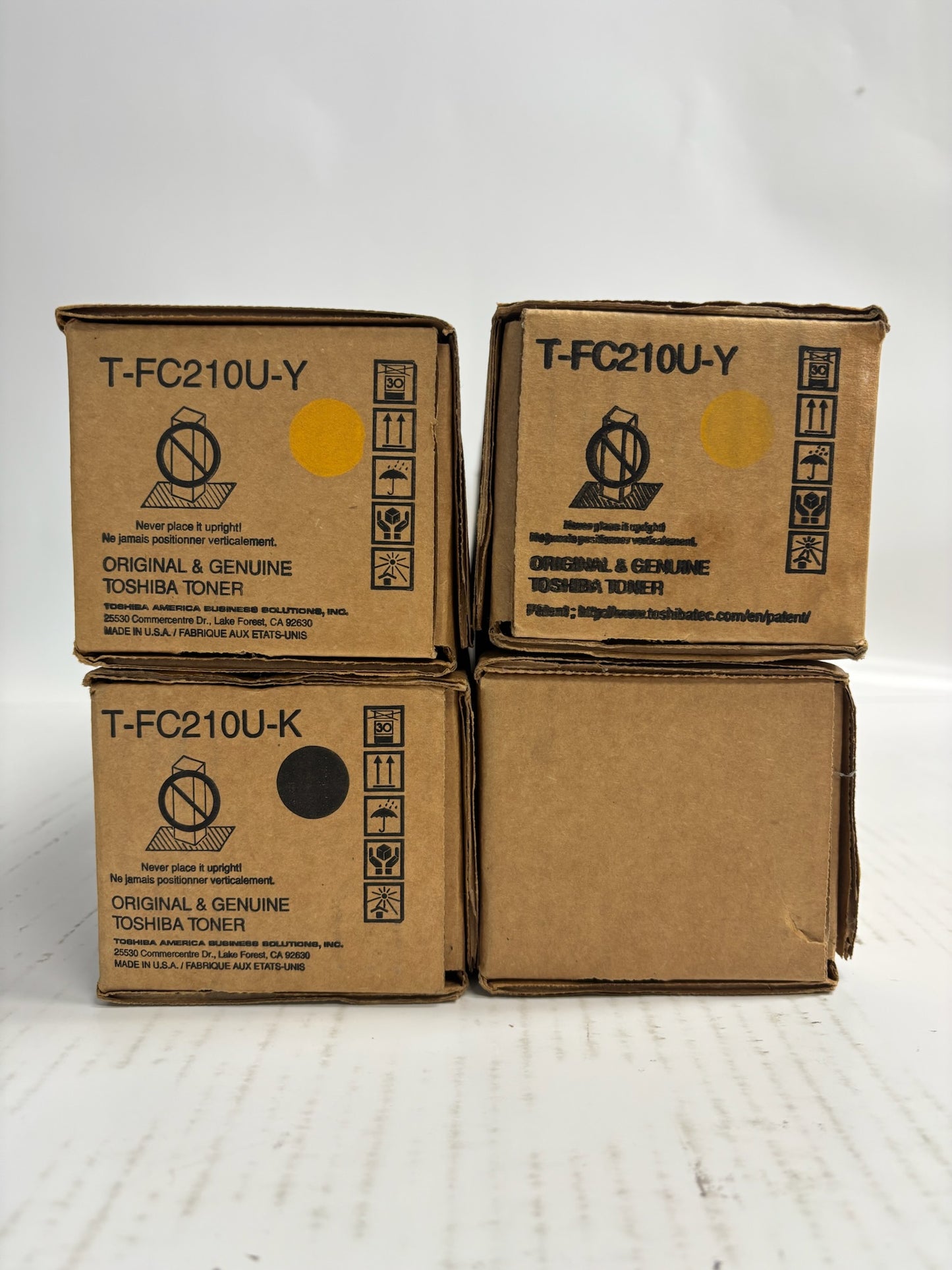 4 Genuine Toshiba eStudio 2010AC,2510AC YYKK Toner T-FC210U (No Cyan Or Magenta)