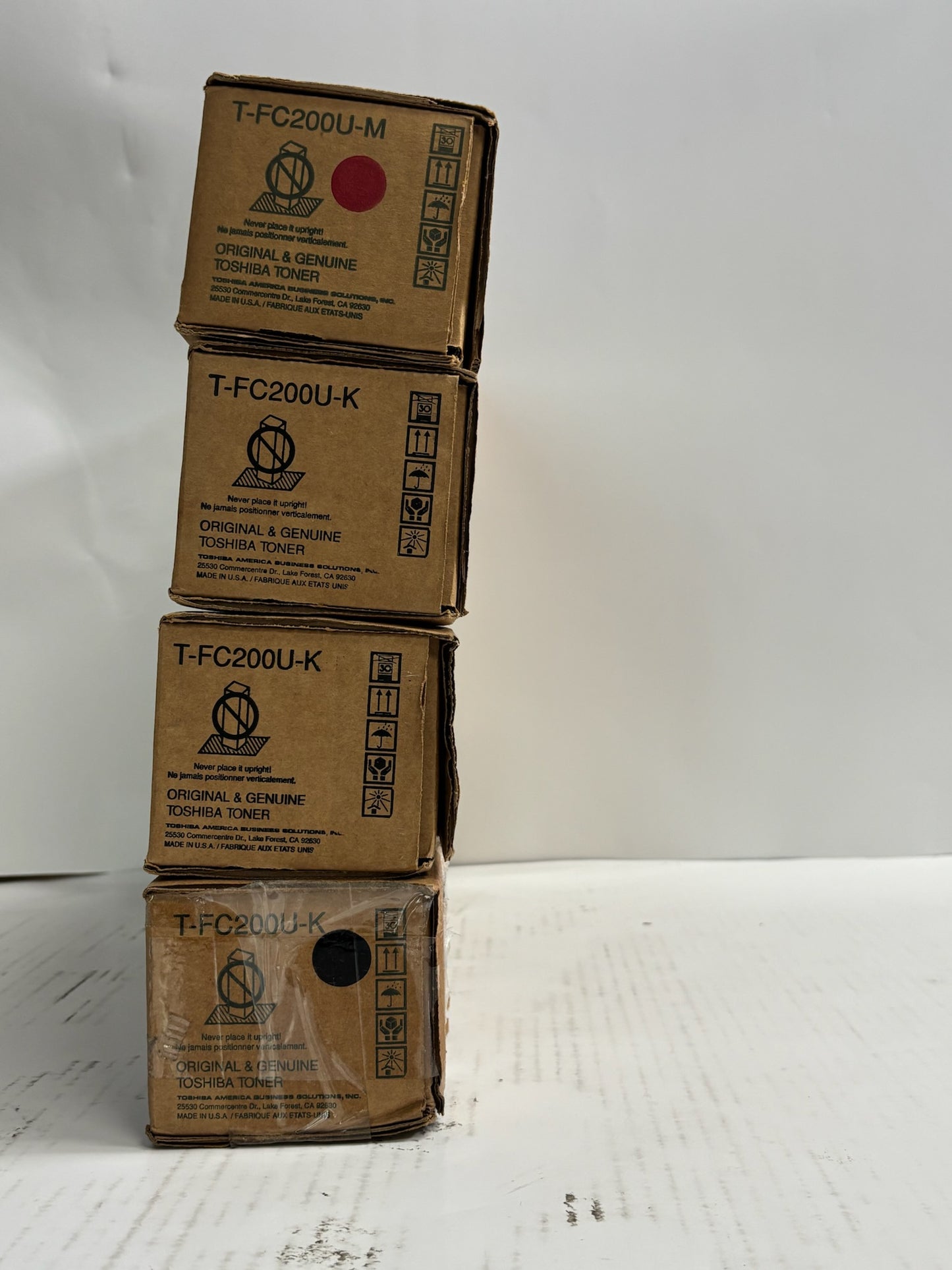 4 Genuine Toshiba e-STUDIO 2000AC,2500AC MKKK Toner T-FC200U (No Cyan or Yellow)