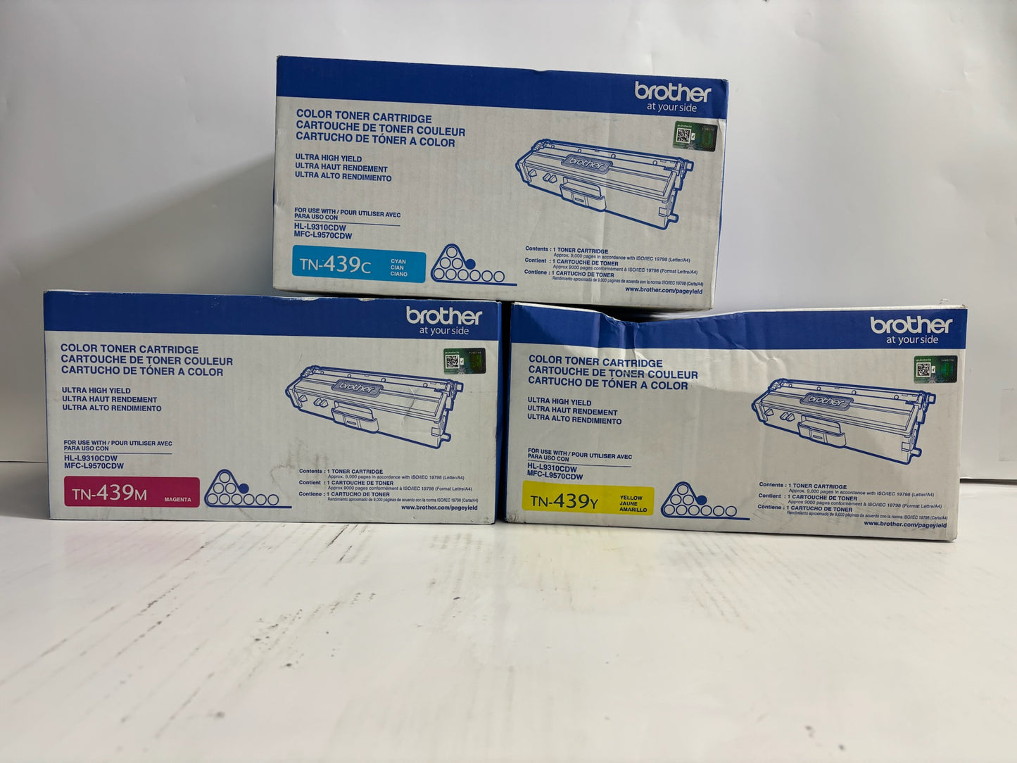 3 Cosmetic Genuine Brother HL-L9310CDW MFC-L9570CDW CMY Toner Cartridge TN-439