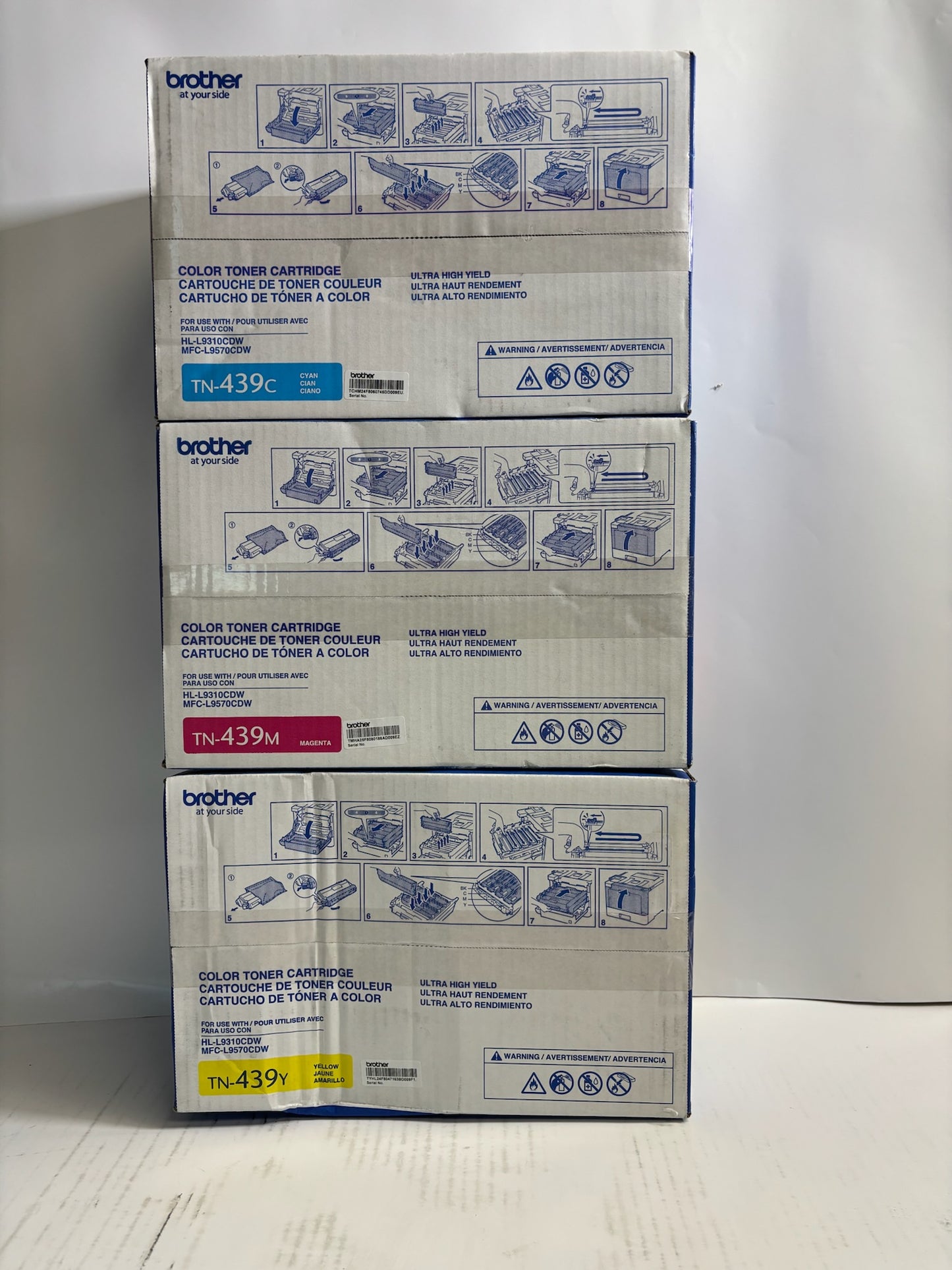 3 Cosmetic Genuine Brother HL-L9310CDW MFC-L9570CDW CMY Toner Cartridge TN-439