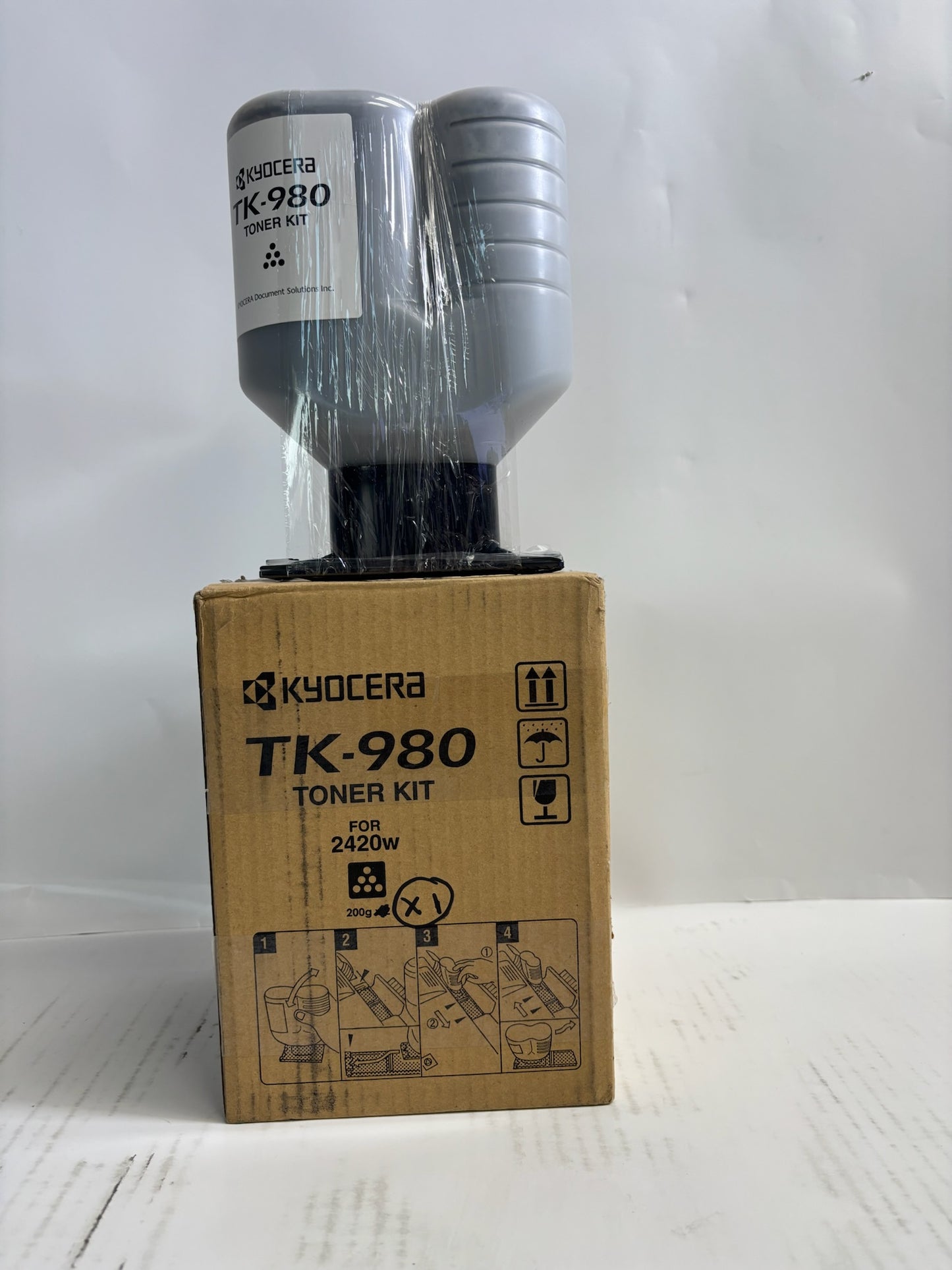Open Genuine Kyocera TASKalfa 2420w Black Toners TK-980, 1T05J00US0 (1 Bottle)