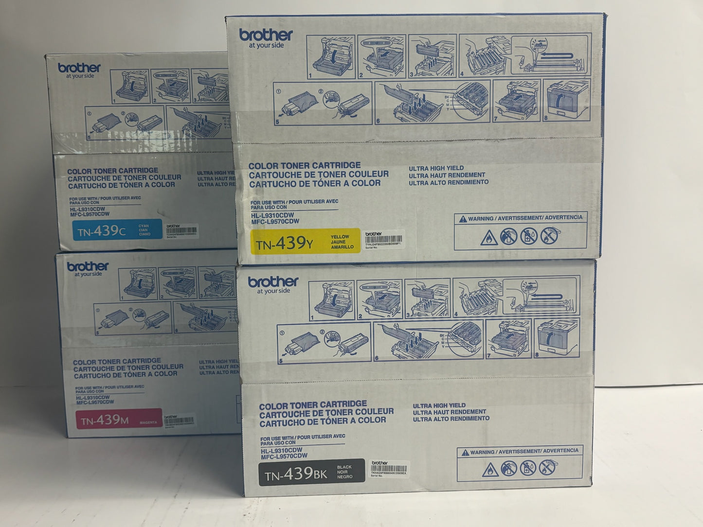 4 OEM Brother HL-L9310CDW, MFC-L9570CDW CMYK Toners TN-439
