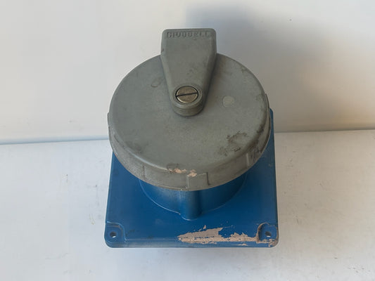 Used Hubbell 4100R9W Pin And Sleeve Receptacle, Water Tight W250V, 100A