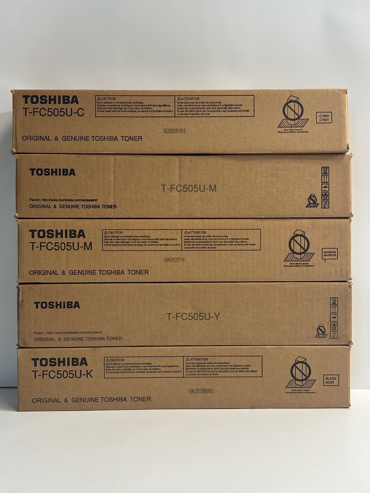 5 Genuine Toshiba e-STUDIO 2505AC,3005AC,5005AC CMMYK Toners T-FC505U