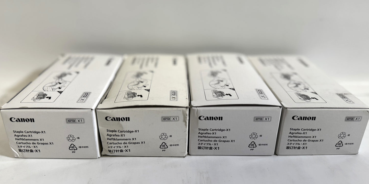 4 OEM Canon X1 Booklet Finisher V1, V2 Staple Cartridges 0146C001[AA] - No.601C