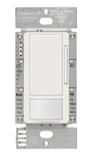 Lutron Maestro MS-Z101-WH Occupancy Sensor with 0-10V Dimmer, White