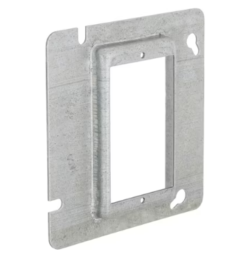 12- Pck Hubbell Raco Steel Gray 1-Gang Square Cover, 5.5 CU.IN 90.1 CM, 3/4"