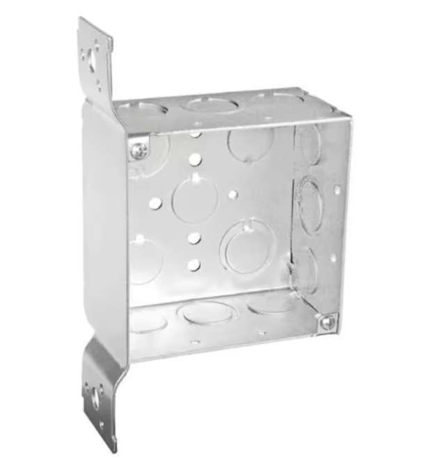 Raco 15-Pack 4 in. W x 2-1/8 in. D Steel Metallic 2-Gang Square Box with F Bracket