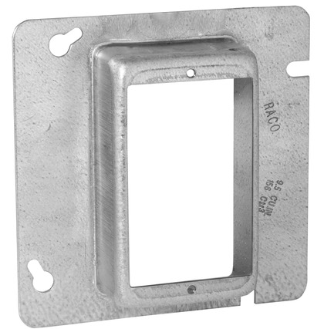 10- Pack Hubbell Raco Steel 4-11/16" Square Cover, 1-Device, Mud Ring, 1-1/4"