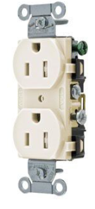 10 Pack Hubbell (CR15LATR) 15A 125V Duplex Receptacle, Almond