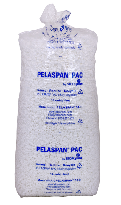 2 Pack Bags of Pelaspan Packing Peanuts 14 CU FT per bag, White