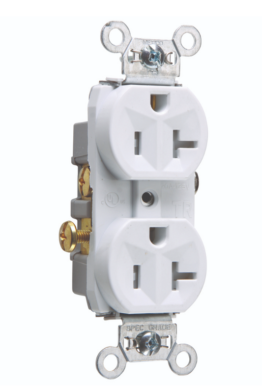 100 PK LEGRAND P&S (TR20-W) Duplex Receptacle 20A, 125V Commercial Grade