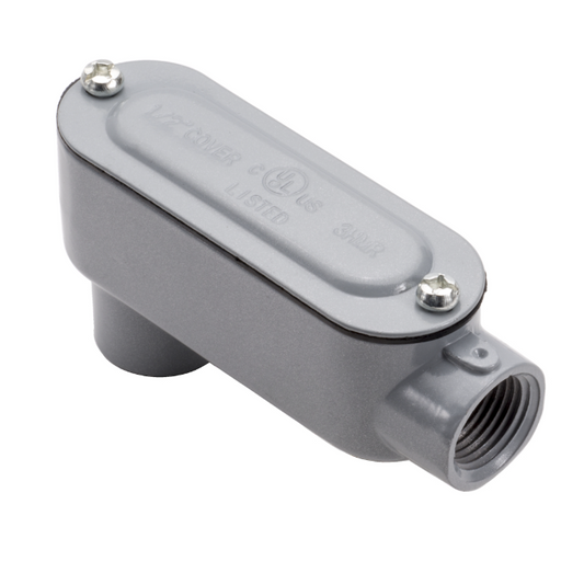 4 PK Topaz (LB5CG) 1-1/2" Aluminum Rigid "LB" Conduit Body