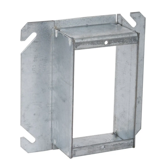 25 PK Raco (785) 4" Square Cover, 1-Device, 1-1/2 in. Raised, Steel