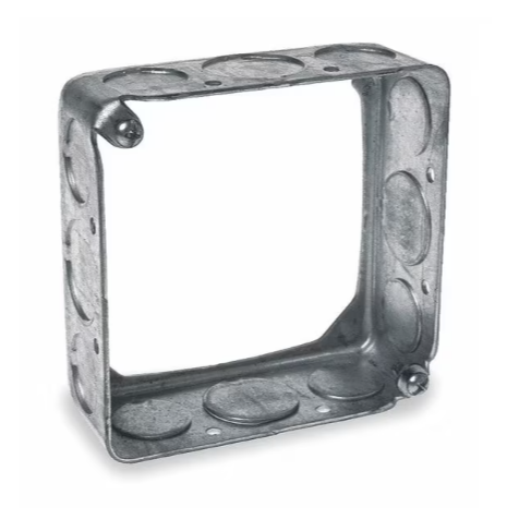 50 Pk (203) Raco Extension Ring, 2 Gangs Steel, 1-1/2 in D, 4 in W, 4 in L
