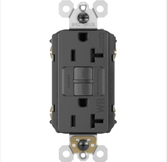 10 PK Legrand 2097TRWRBK 20A Tamper-Resistant Self-Test GFCI Outlet, Black