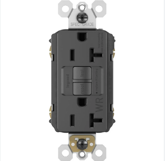 10 PK Legrand 2097TRWRBK 20A Tamper-Resistant Self-Test GFCI Outlet, Black