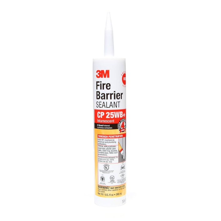 12 PK 3M Fire Barrier Sealant CP 25WB+ – 4-Hour Firestop Caulk, Paintable & Re-enterable