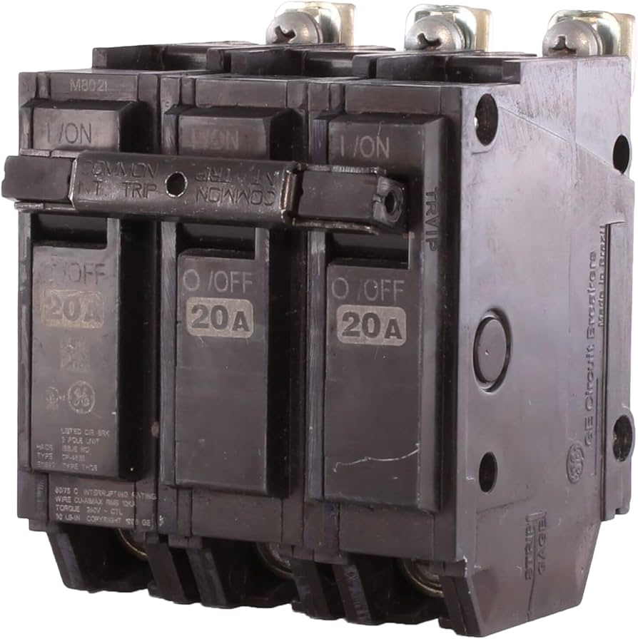 New GE Consumer & Industrials 3 Pole 20 AMP Circuit Breaker THQB32020