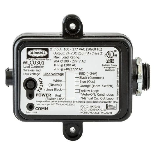 Hubbell WLCU301 Switches and Lighting Controls, Occupancy Sensors, Wireless H-Moss Control Unit, 120/277V AC 60HZ, No Box