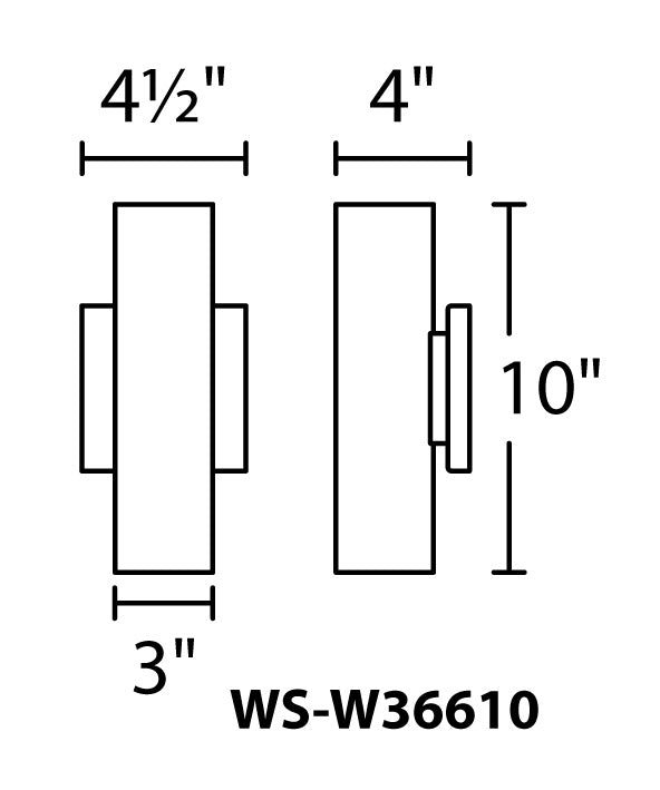 WAC Lighting WS-W36610-BZ Caliber Outdoor Bronze Wall Sconce 3000K