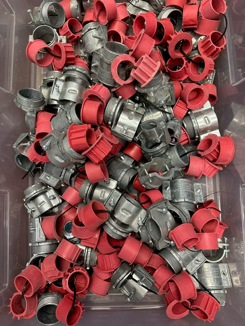 10 Pack Arlington (8414) 1-1/2" MC Cable Connector with End Stop Bushings