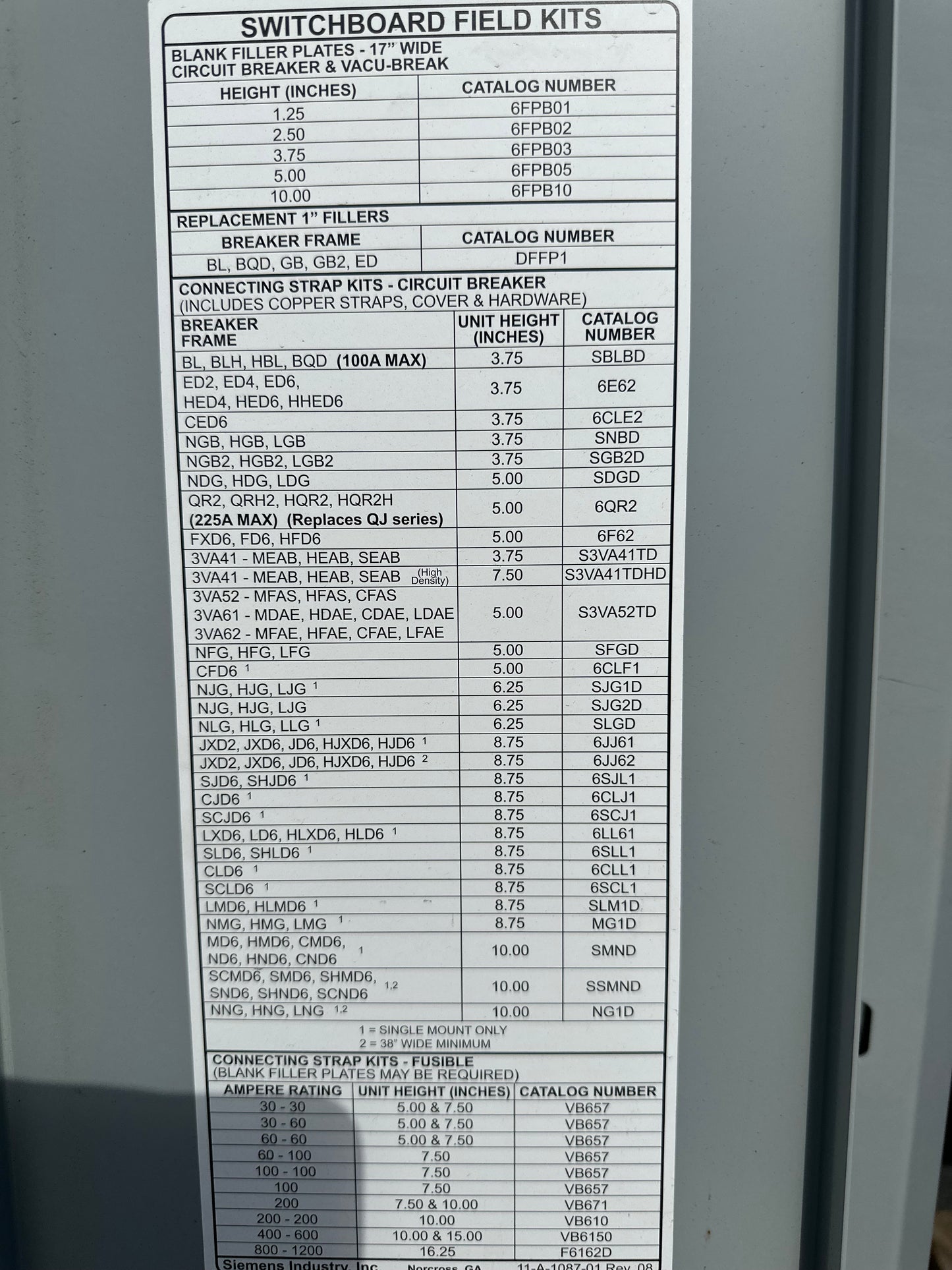 SIEMENS 800 AMP Switchboard & Meter 208Y/120V 60hz 3 Phase 4 Wire Distribution
