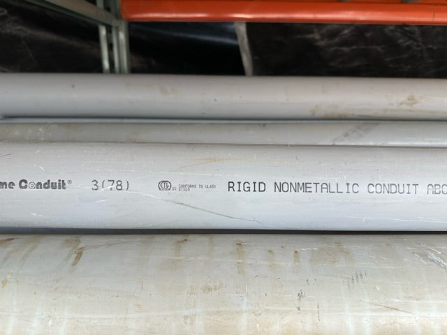 Prime Conduit 3" Electrical PVC Conduit Schedule 40 Price $3.25 Per Foot.